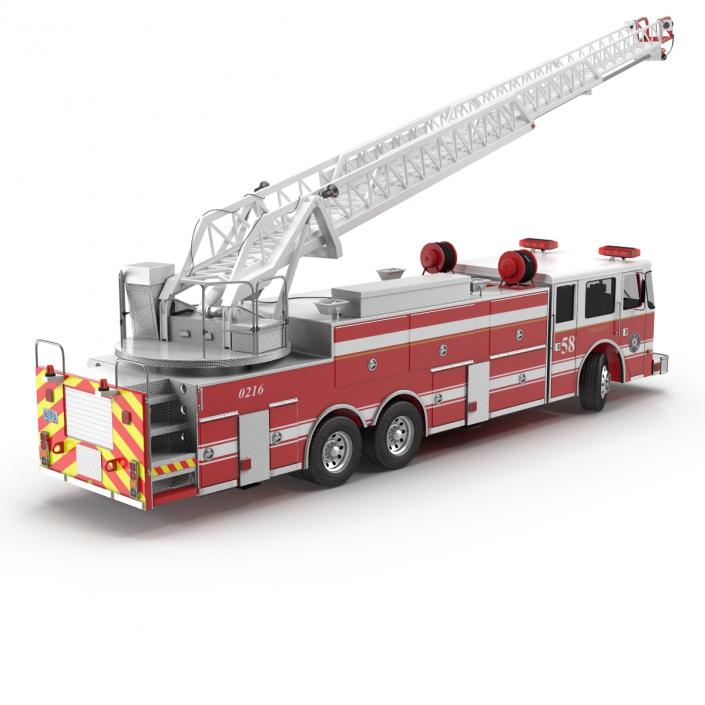 Ladder Fire Truck Rigged 3D model