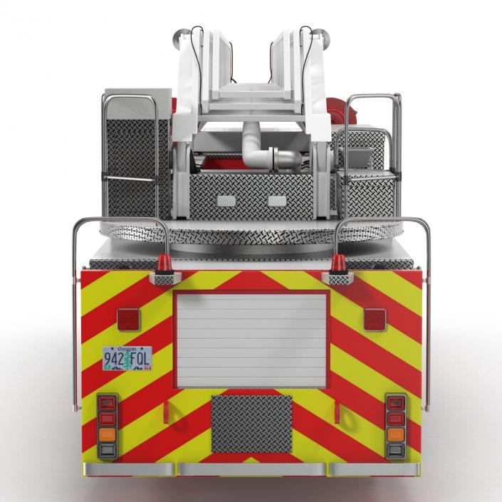 Ladder Fire Truck Rigged 3D model