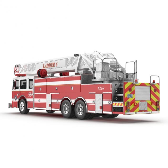 Ladder Fire Truck Rigged 3D model