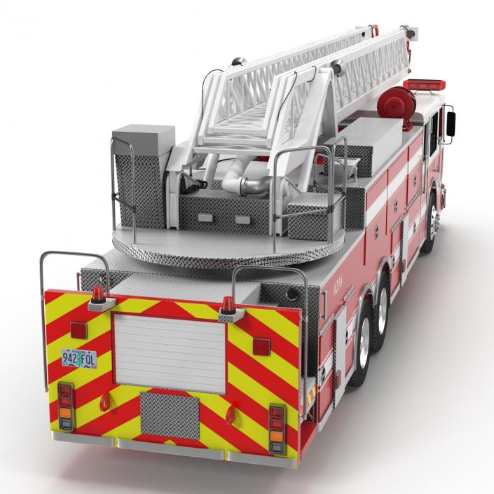 Ladder Fire Truck Rigged 3D model