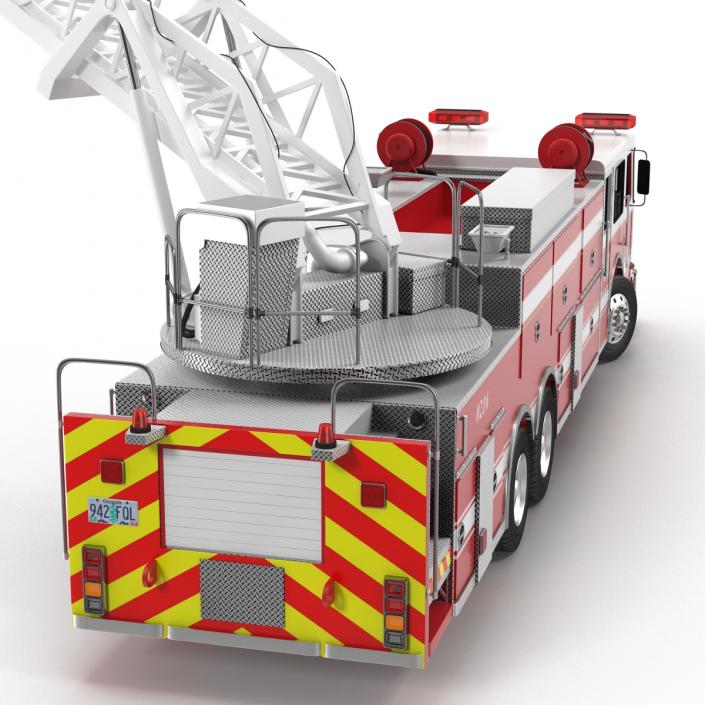 Ladder Fire Truck Rigged 3D model