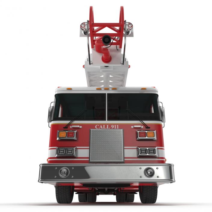 Ladder Fire Truck Rigged 3D model