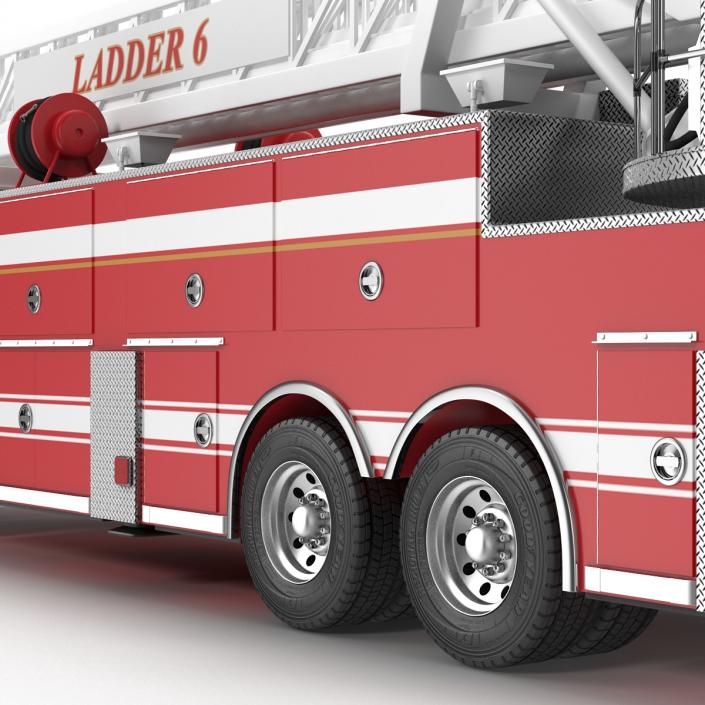 Ladder Fire Truck Rigged 3D model