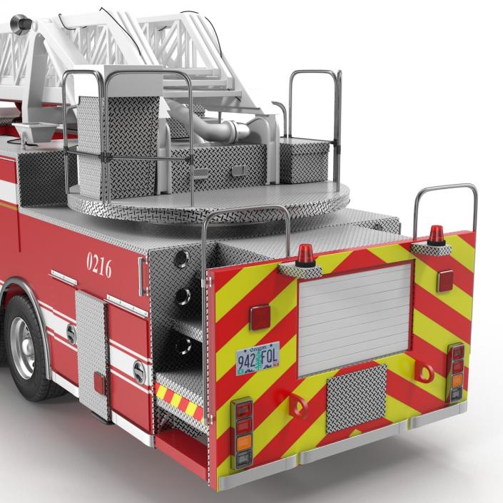 Ladder Fire Truck Rigged 3D model