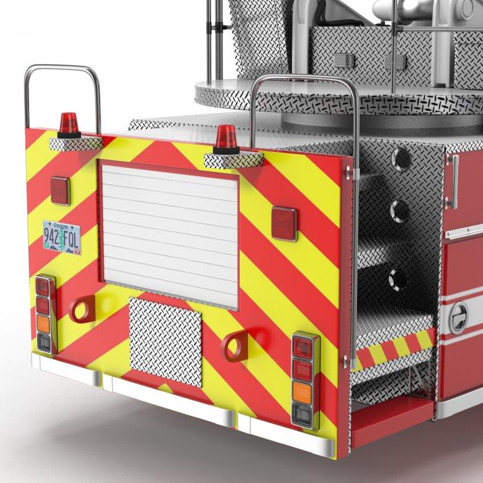 Ladder Fire Truck Rigged 3D model