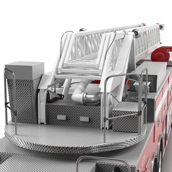 Ladder Fire Truck Rigged 3D model