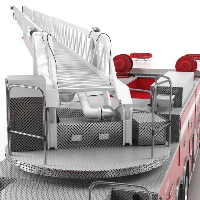 Ladder Fire Truck Rigged 3D model