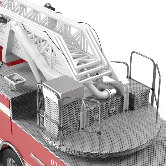 Ladder Fire Truck Rigged 3D model