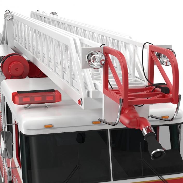 Ladder Fire Truck Rigged 3D model