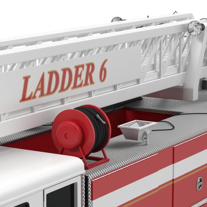 Ladder Fire Truck Rigged 3D model