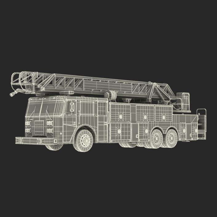 Ladder Fire Truck Rigged 3D model