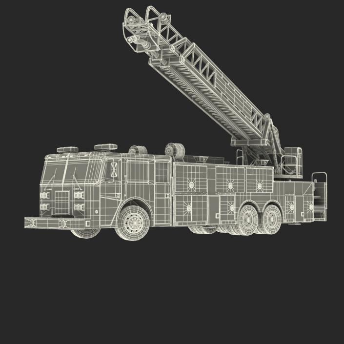 Ladder Fire Truck Rigged 3D model