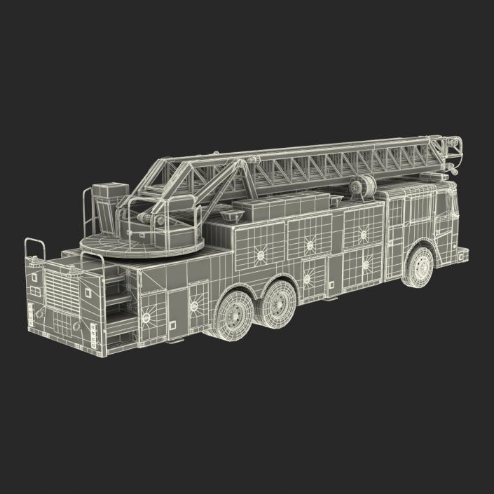 Ladder Fire Truck Rigged 3D model