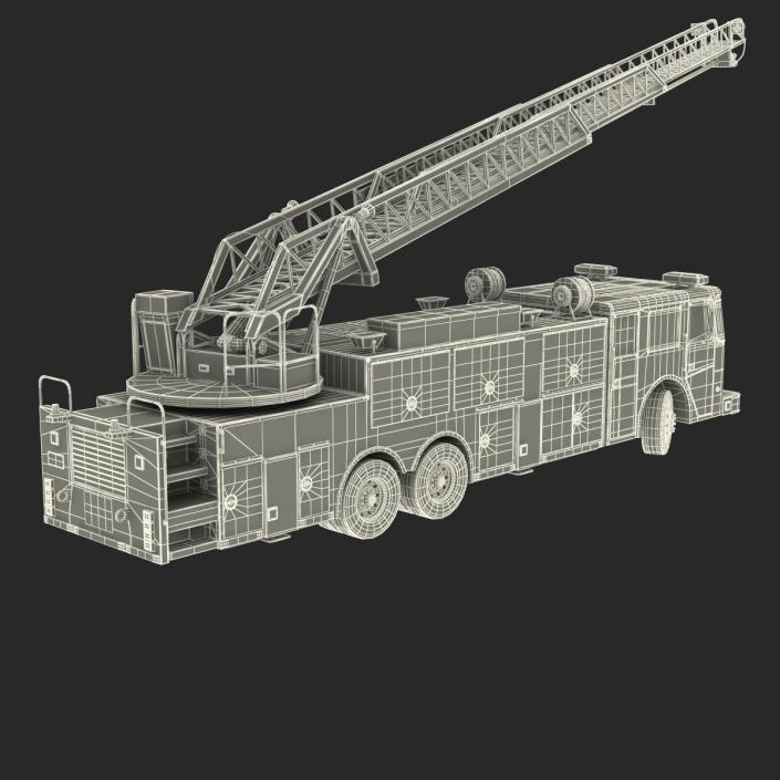 Ladder Fire Truck Rigged 3D model