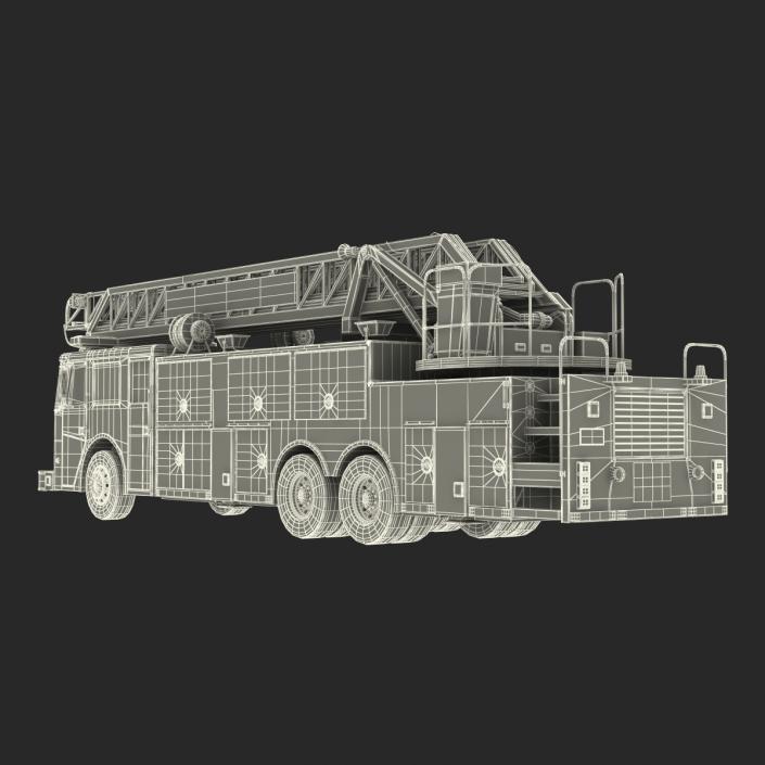 Ladder Fire Truck Rigged 3D model