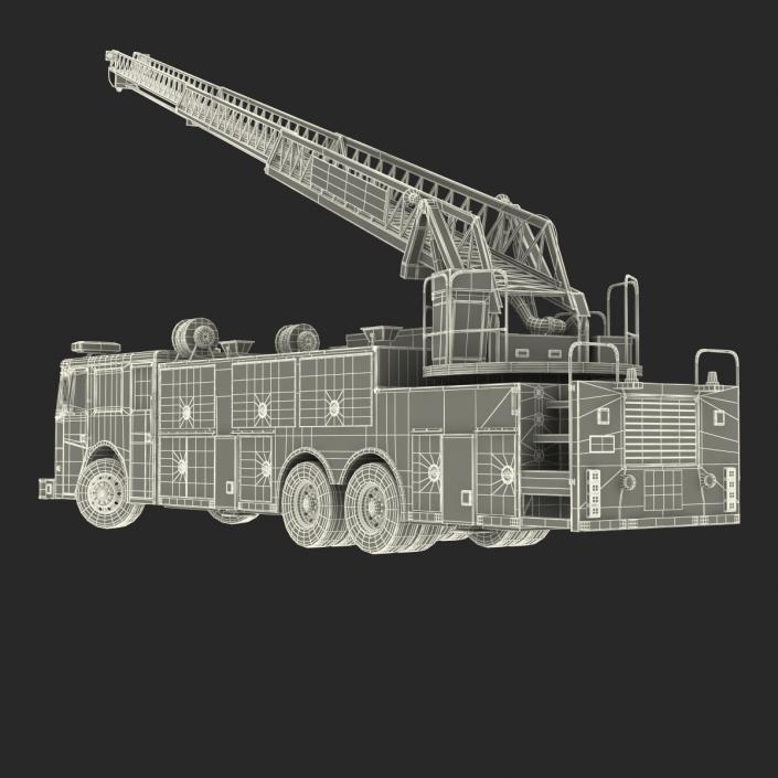 Ladder Fire Truck Rigged 3D model