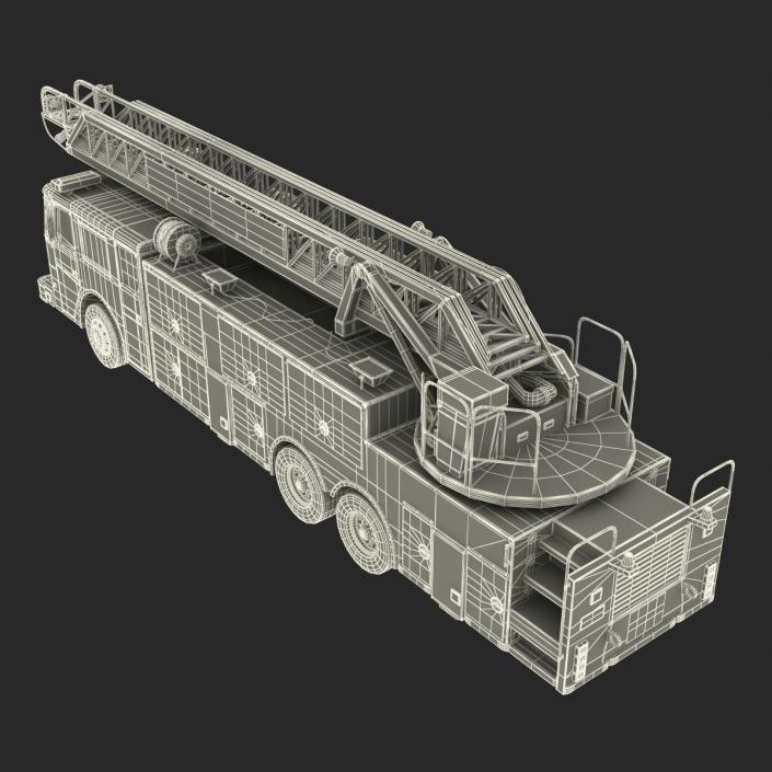 Ladder Fire Truck Rigged 3D model