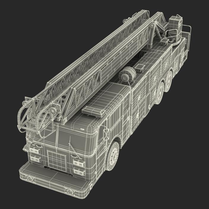 Ladder Fire Truck Rigged 3D model