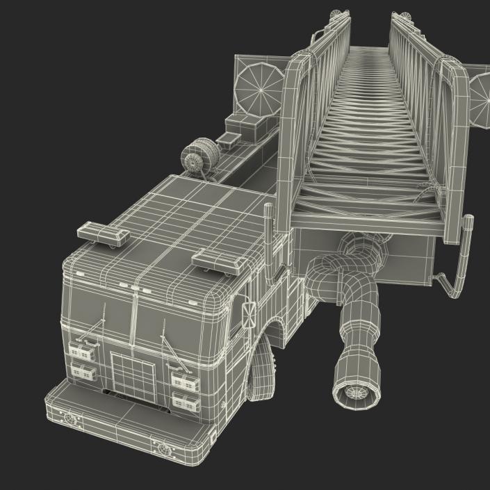 Ladder Fire Truck Rigged 3D model