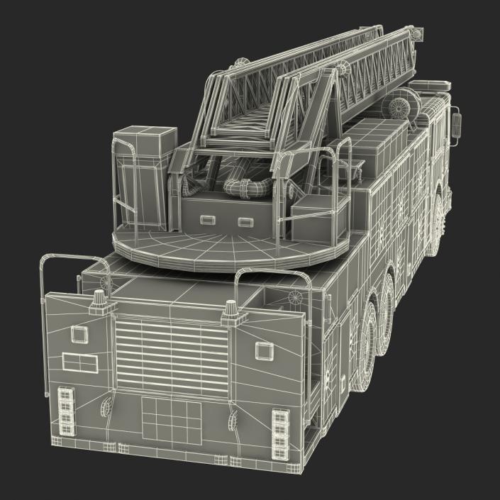 Ladder Fire Truck Rigged 3D model