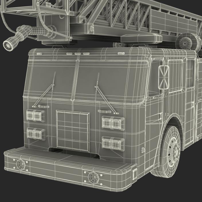 Ladder Fire Truck Rigged 3D model