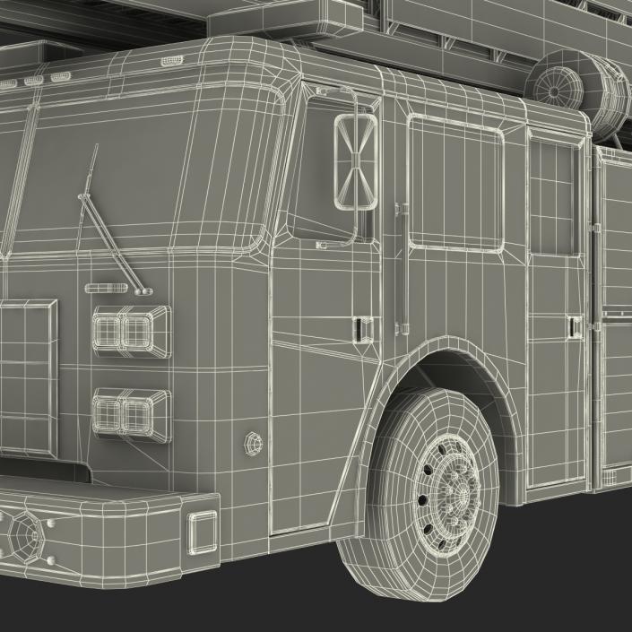 Ladder Fire Truck Rigged 3D model