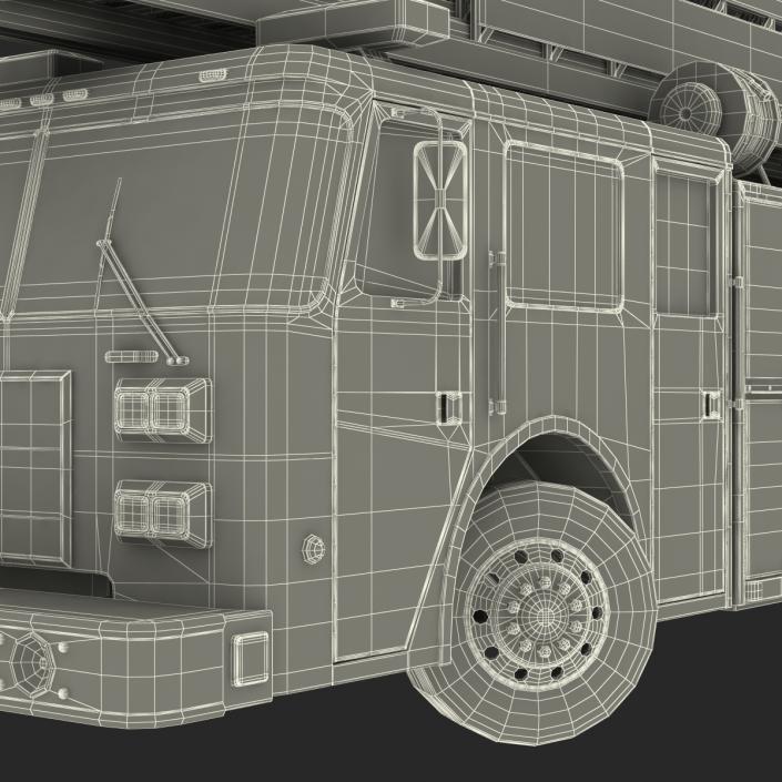 Ladder Fire Truck Rigged 3D model