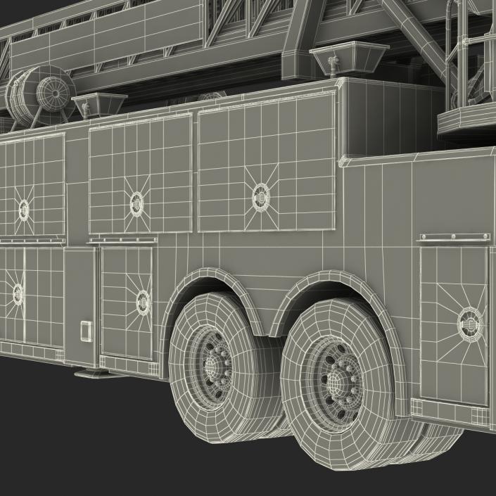 Ladder Fire Truck Rigged 3D model