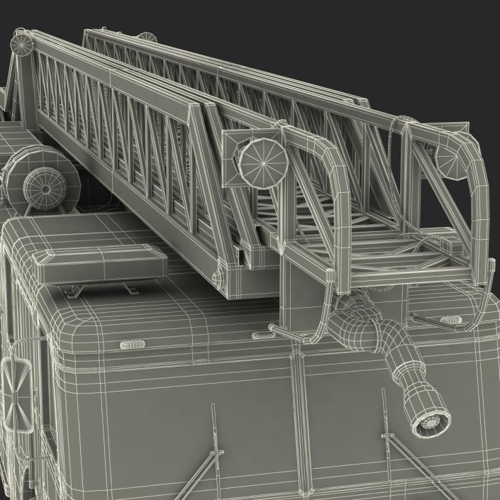 Ladder Fire Truck Rigged 3D model