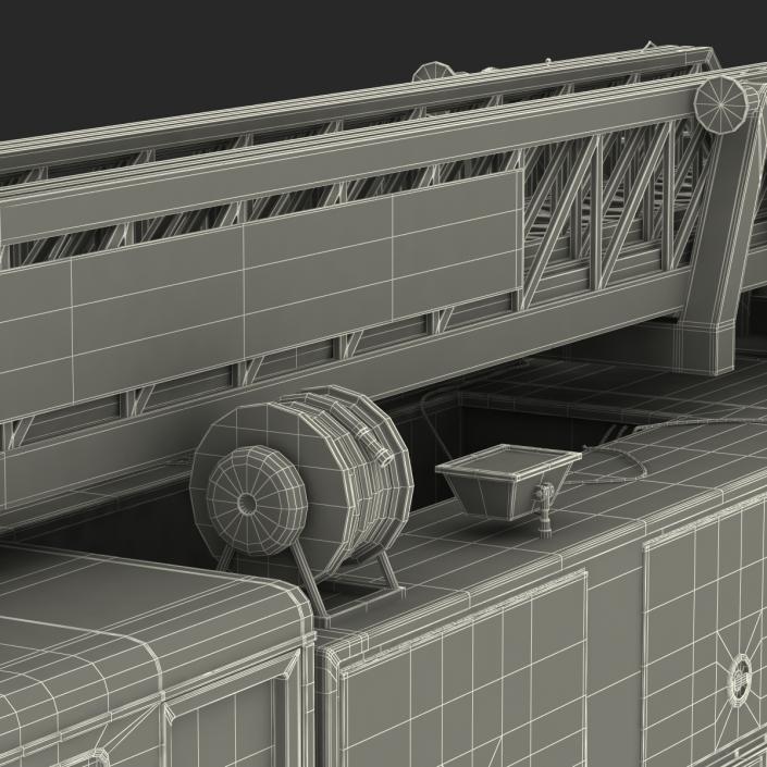 Ladder Fire Truck Rigged 3D model