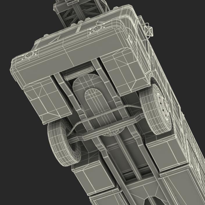 Ladder Fire Truck Rigged 3D model