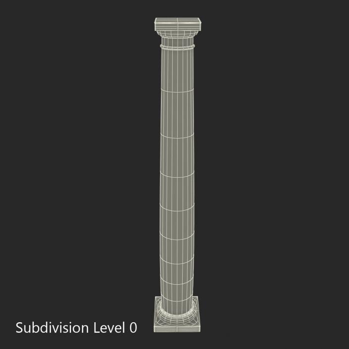 Smooth Modern Column and Capital 3D