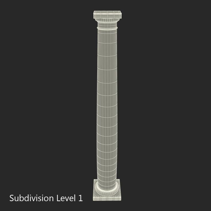 Smooth Modern Column and Capital 3D