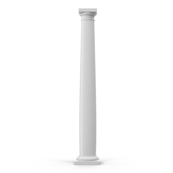 Smooth Modern Column and Capital 3D