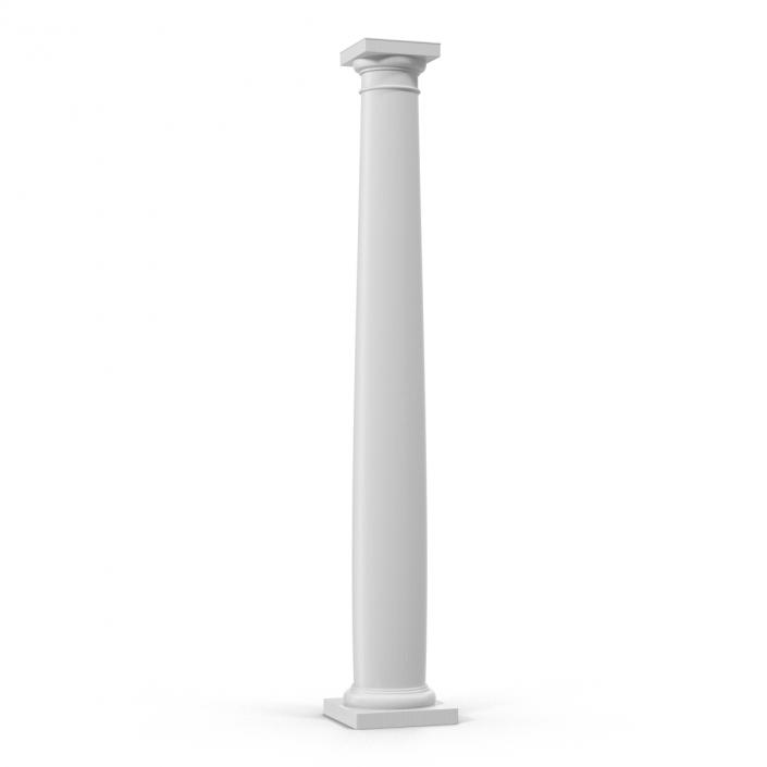 Smooth Modern Column and Capital 3D