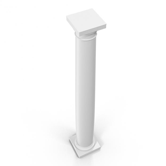 Smooth Modern Column and Capital 3D