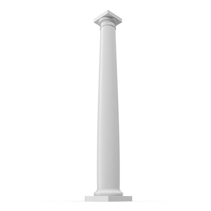 Smooth Modern Column and Capital 3D