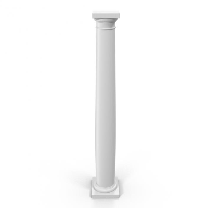 Smooth Modern Column and Capital 3D