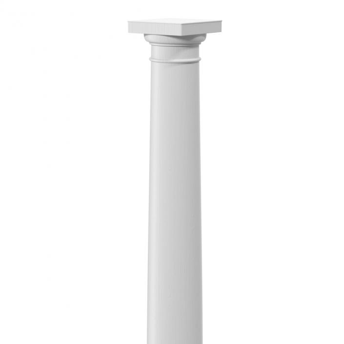 Smooth Modern Column and Capital 3D