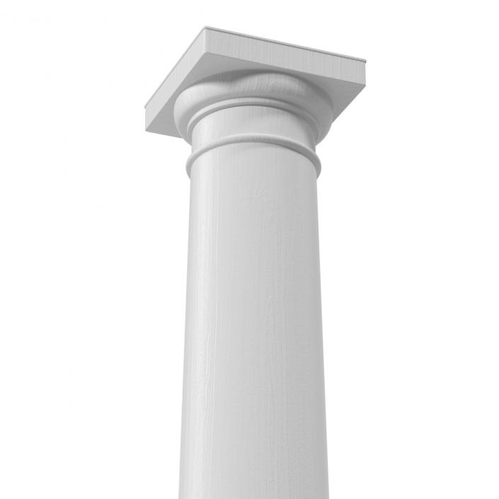 Smooth Modern Column and Capital 3D