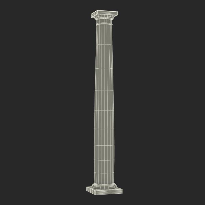 Smooth Modern Column and Capital 3D