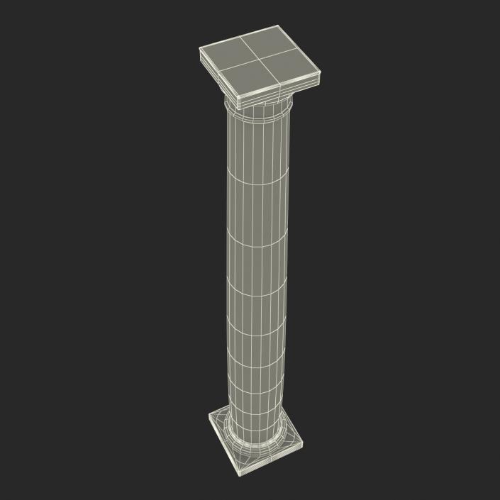 Smooth Modern Column and Capital 3D