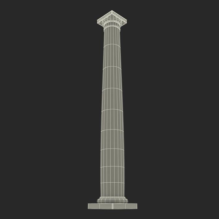 Smooth Modern Column and Capital 3D