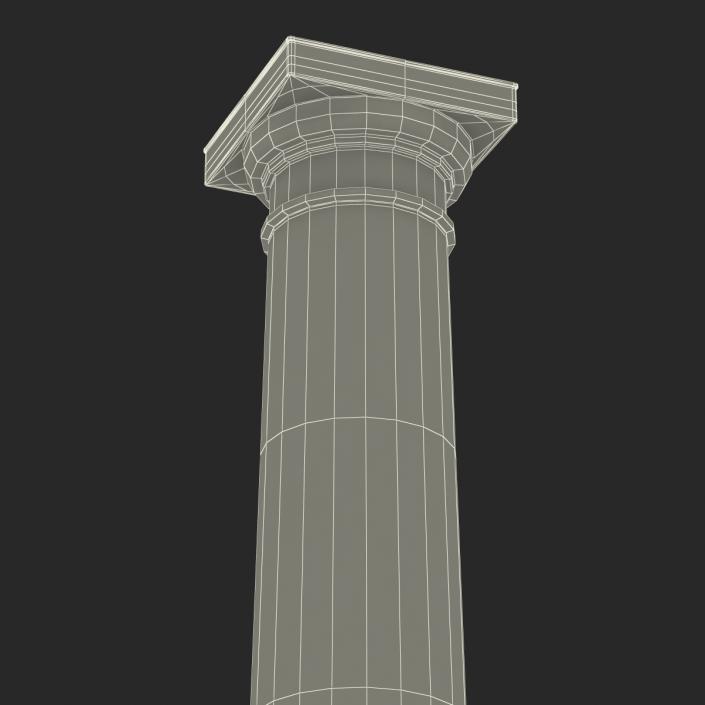 Smooth Modern Column and Capital 3D