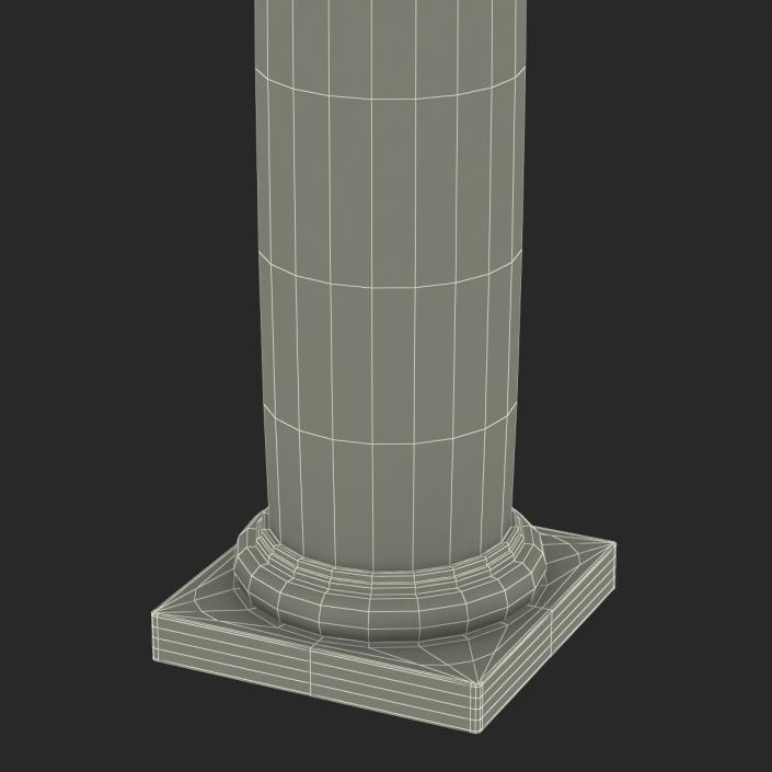 Smooth Modern Column and Capital 3D