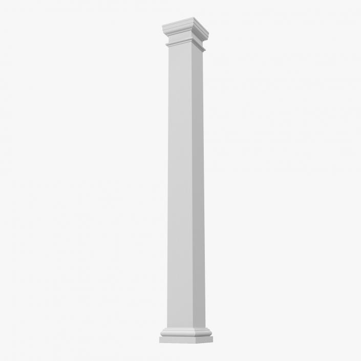 Smooth Modern Column and Capital 2 3D model