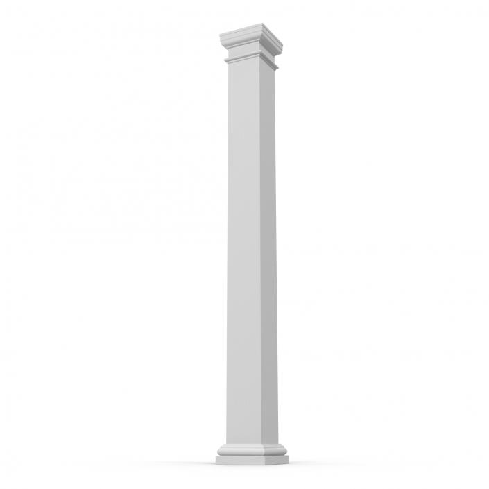 Smooth Modern Column and Capital 2 3D model