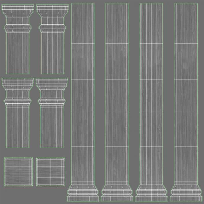 Smooth Modern Column and Capital 2 3D model