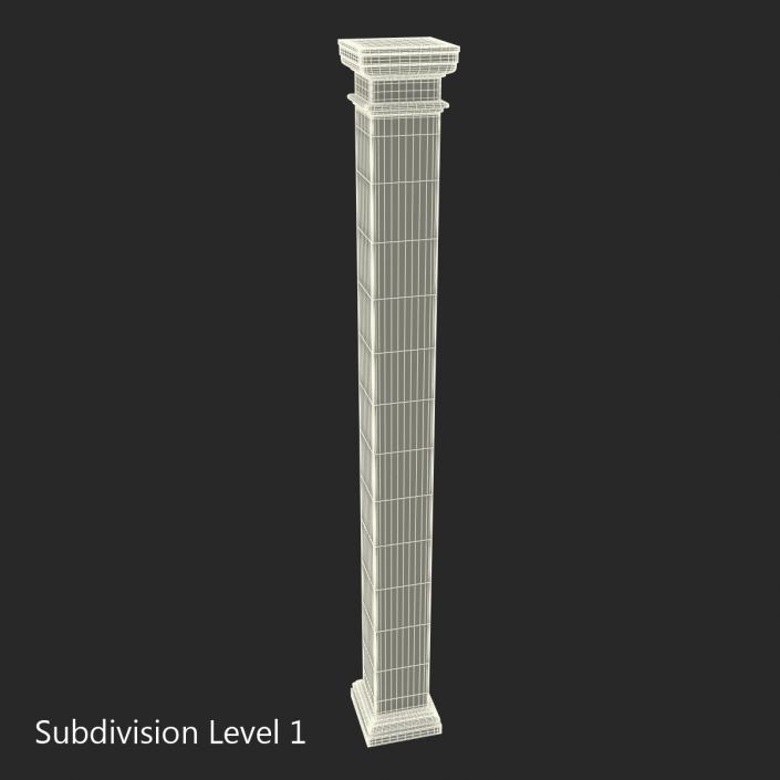 Smooth Modern Column and Capital 2 3D model