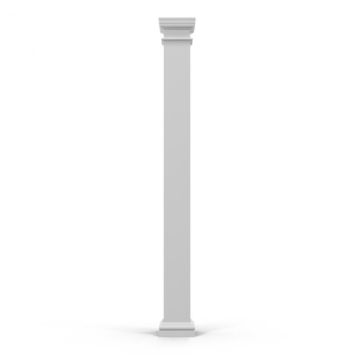 Smooth Modern Column and Capital 2 3D model